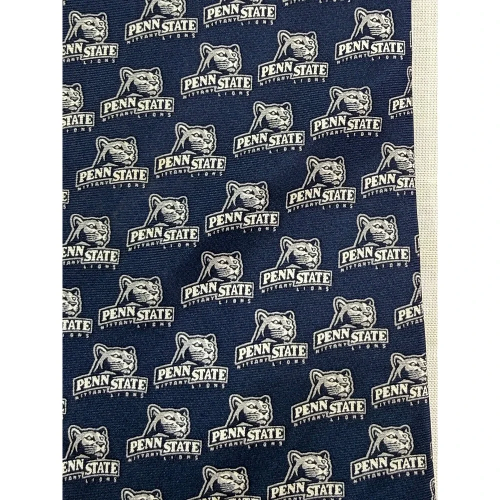 College Classics Penn State Nittany‎ Lions Navy Blue Silk Logo Necktie PSU Mens